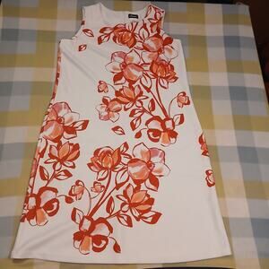 Vintage Jemma White With Red Floral Dress Size 1x